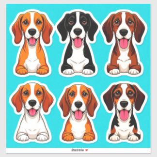 Adesivo Adoráveis Stickers de Cachorro de Desenho Animado