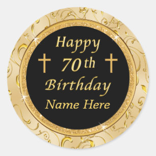 Adesivo Adorável 70 de Aniversário Personalizado