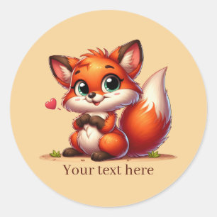 Adesivo Adorável amor animal raposa personalizável