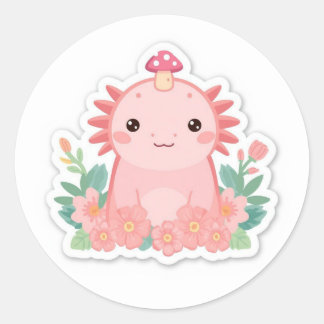 Adesivo Adorável axolotl rosa