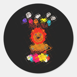 Adesivo Adorável Baby Lion Art Design Motif