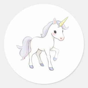 Adesivo Adorável Baby Unicorn Sticker Watercolor