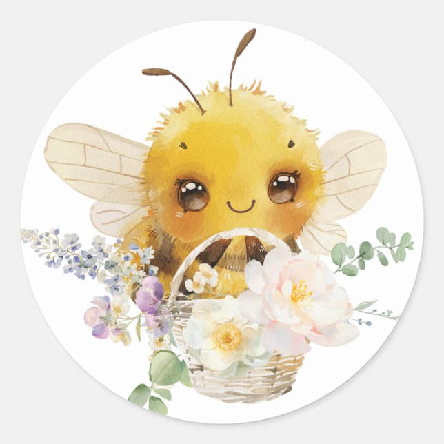 Adesivo Adorável Bee Stickers (Frente)