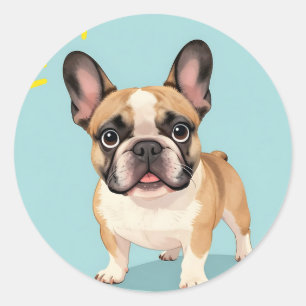 Adesivo Adorável Cachorrinho Bulldog Francês Cor de Cervo