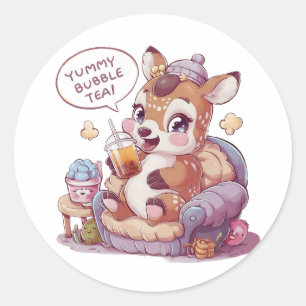 Adesivo Adorável Cartoon Deer: Cozy, Kawaii Vibes