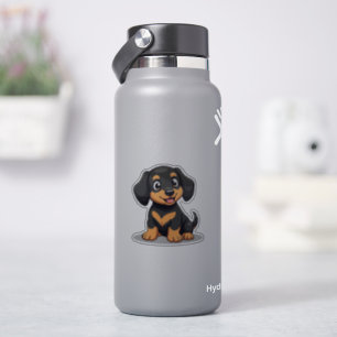 Adesivo Adorável Dachshund Kawaii, Pup Encantador, Pequeno