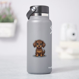 Adesivo Adorável Dachshund, Piscar os olhos de Kawaii, Peq