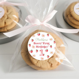 Adesivo Adorável Daisy Pastel Berry Primeiro Aniversário