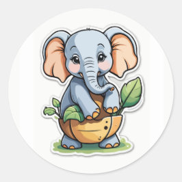 Adesivo Adorável de Elefante para Bebês - Safari C