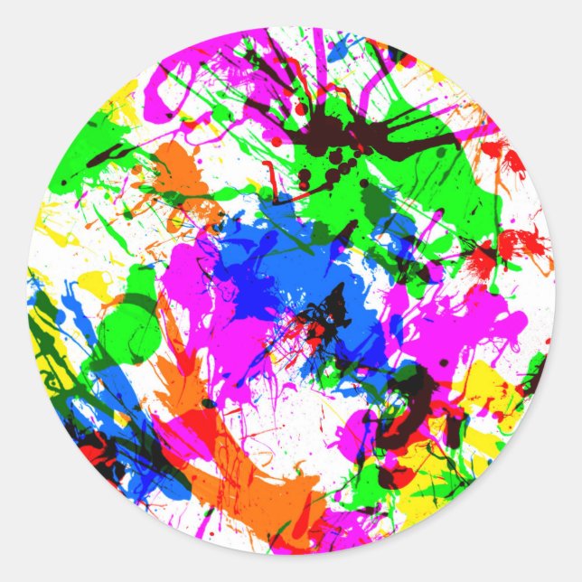Adesivo Adorável design de pintura colorida salpicada (Frente)