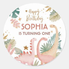 Adesivo Adorável Dino Rosa