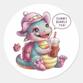 Adesivo Adorável Dragão Cartoon: Cozy, Kawaii Vibes