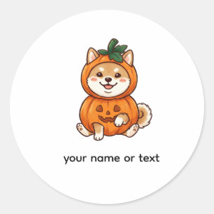 Adesivo Adorável Fantasia de Abóbora para Shiba Inu Hallow