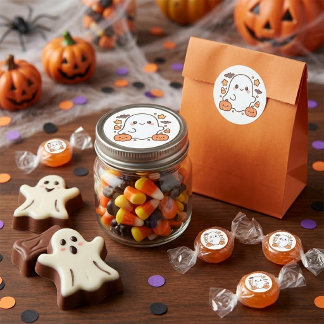 Adesivo Adorável Fantasma de Halloween Clipart,Divertido e