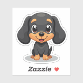 Adesivo Adorável Filhote de Dachshund – Estilo Chibi