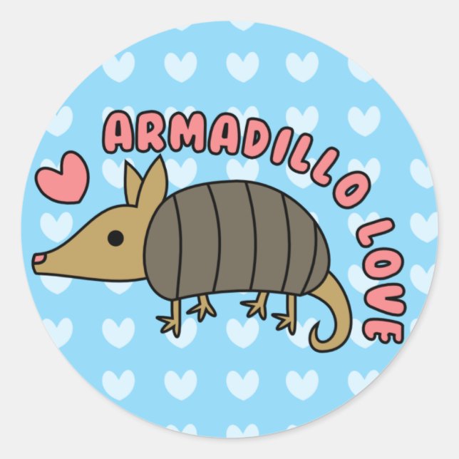 Adesivo Adorável Kawaii Armadillo Sticker (Frente)