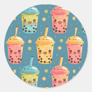Adesivo Adorável Kawaii Boba Drink Design