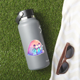 Adesivo Adorável Kawaii Charme Espelhante Morsa Pastel 