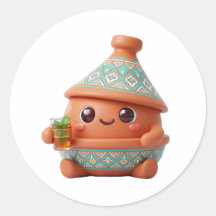 Adorável Kawaii Sticker de Tagine e Bule de Chá Ma