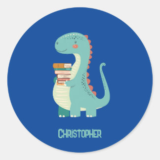 Adesivo Adorável Livro De Dinossauros Com Nome Para Crianç