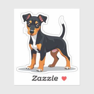 Adesivo Adorável Manchester Terrier, Cubismo Charm, Pequen