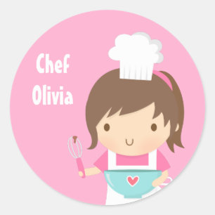 Adesivo Adorável Menina Padeira Chefinha