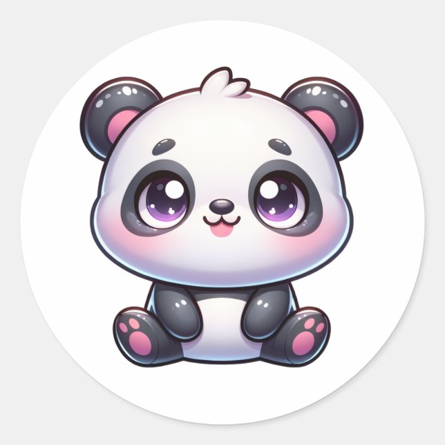 Adesivo Adorável Panda Pal kawaii (Frente)