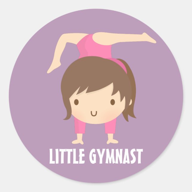 Adesivo Adorável pose de ginástica da menina (Frente)