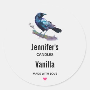 Adesivo Adorável Raven em uma empresa de velas de árvore