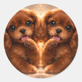 Adesivo Adorável Ruby Cavalier Spaniel