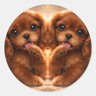 Adesivo Adorável Ruby Cavalier Spaniel