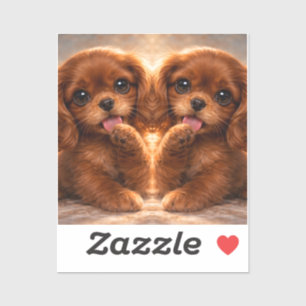 Adesivo Adorável Ruby Cavalier Spaniel