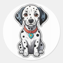 Adesivo Adorável Sticker Dalmático: Cachorro Bonito