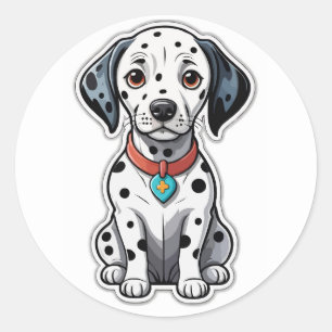 Adesivo Adorável Sticker Dalmático: Cachorro Bonito