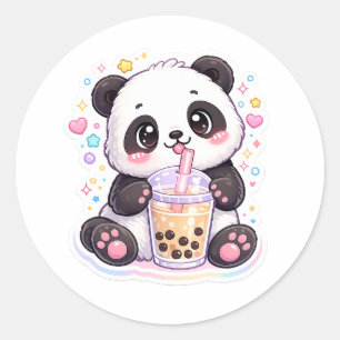 Adesivo Adorável Sticker de Chá de Boba de Panda Kawaii   