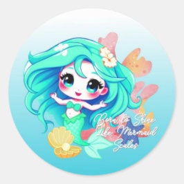 Adesivo Adorável Sticker de Mermaid Chibi