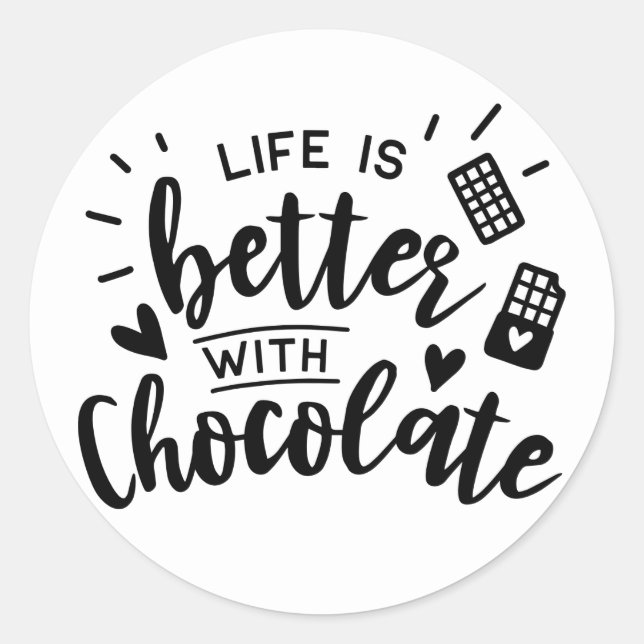 Adesivo Adorável Viciado em Chocolate Festa de Casamento d (Frente)