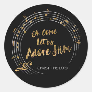 Adesivo ADORE JESUS Natal Christian Hymn Elegante Black