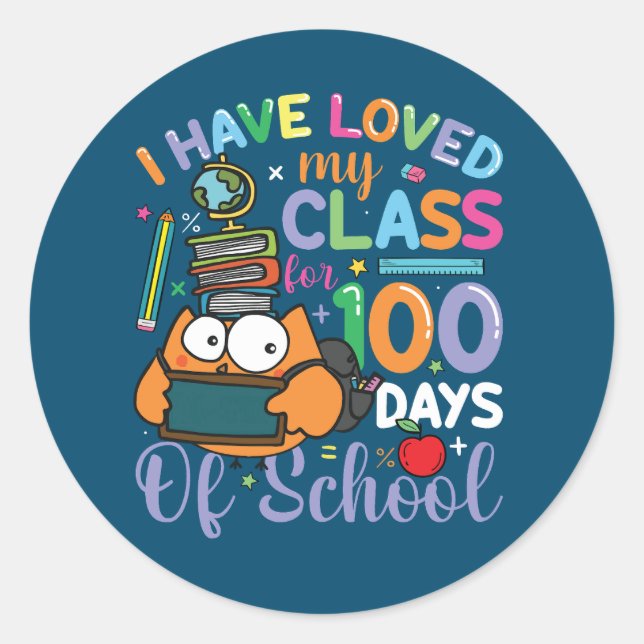 Adesivo Adorei A Minha Escola De 100 Dias (Frente)