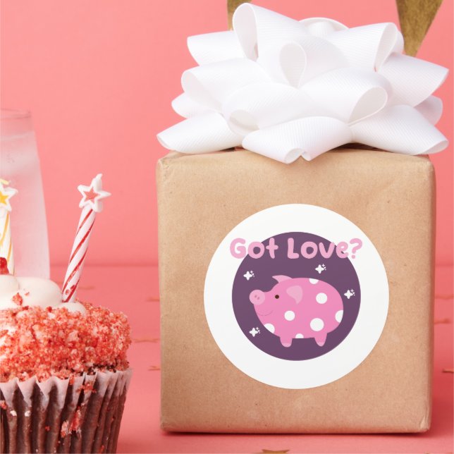 Adesivo Adorei Kawaii, um porco rosa fofo (Festa)