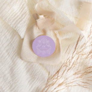 Adesivo Adorno de Crista de Monograma Casamento Violeta Ro