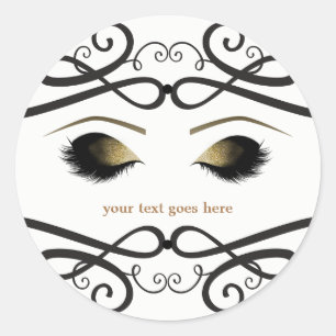 Adesivo Adorno Vintage Glam Dourado Maquiagem Cílios Favor