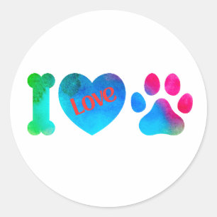 Adesivo Adoro Cães Vidro-Arredondado, Decal de Cachorro