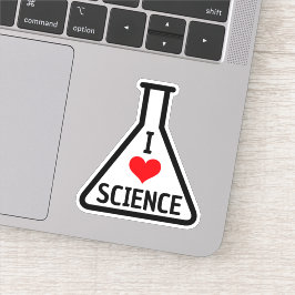 Adesivo Adoro ciência Erlenmeyer balão
