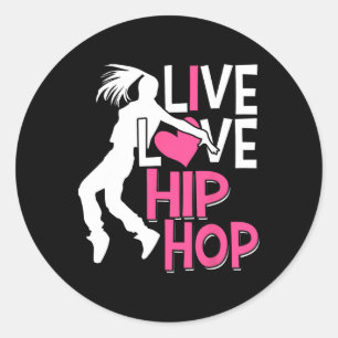 Adesivo Adoro Dança De Hip Hop - Coração Rosa E Dança De H