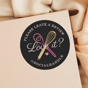 Adesivo Adoro? Deixar Um Whisk & Spoon De Papel De Revisã