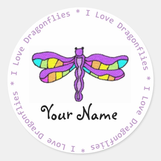 Adesivo Adoro Dragonflies Personalizáveis Sticker (Frente)