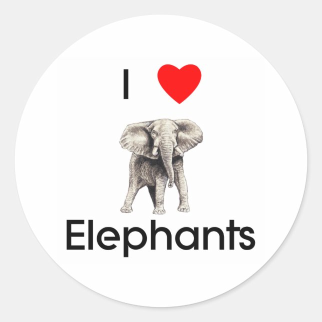 Adesivo Adoro elefantes Sticker (Frente)