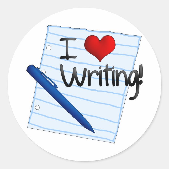 Adesivo Adoro Escrevendo (Frente)