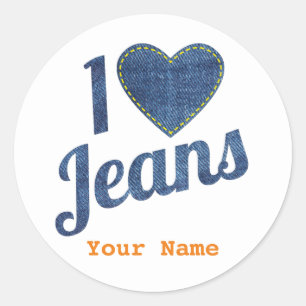 Adesivo Adoro Jeans vintage Fashion Design com Seam Hear